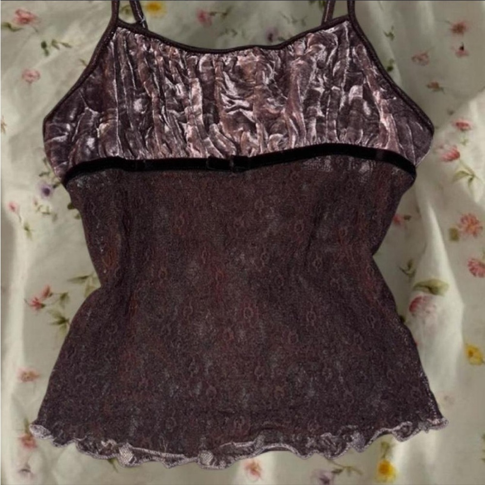 SOLD!!! whimsigoth brown&lilac tank .𖥔 ࣪⚝₊ ⊹˚